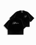 Embroidered Script Boxy Cropped Heavyweight Tee