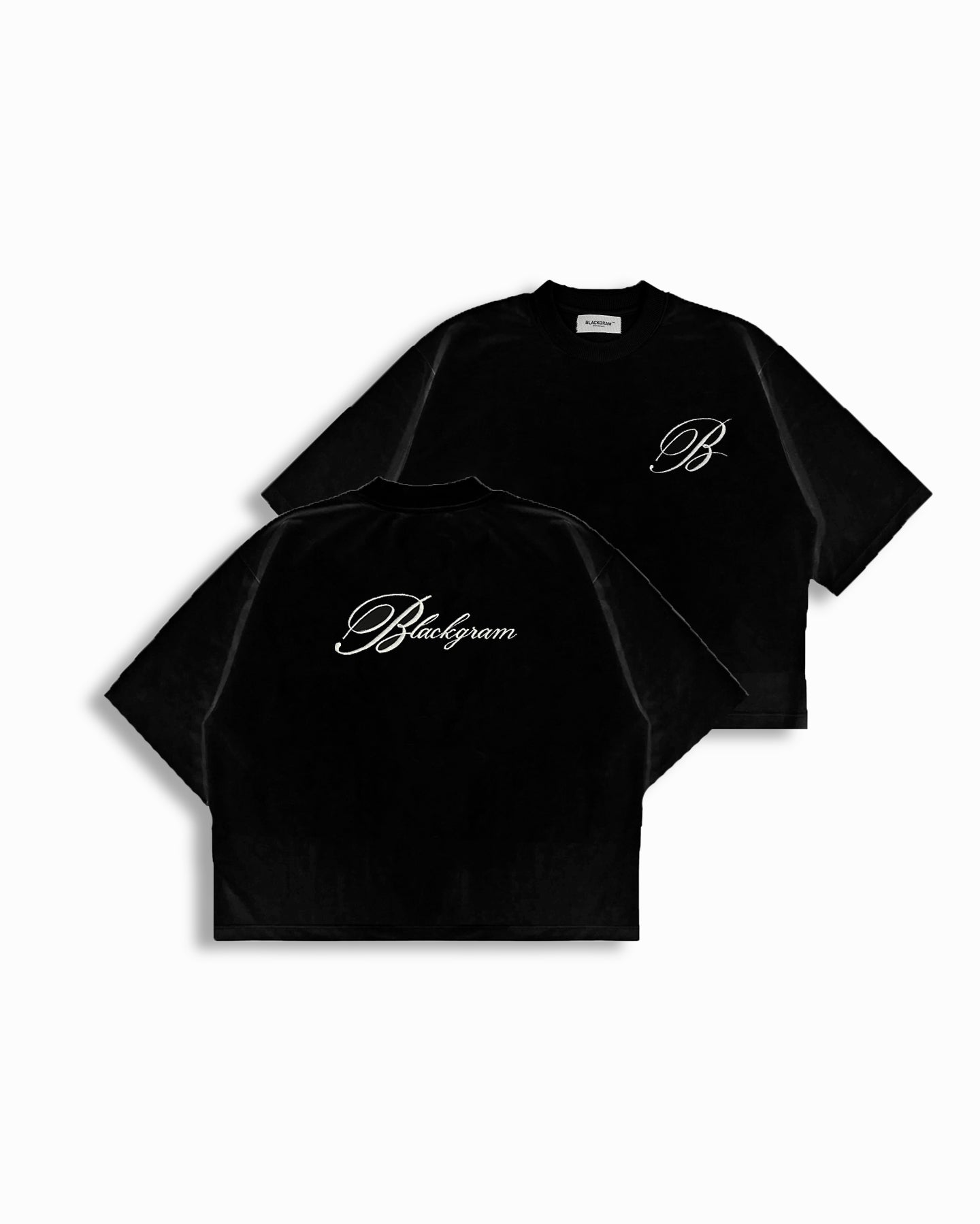 Embroidered Script Boxy Cropped Heavyweight Tee