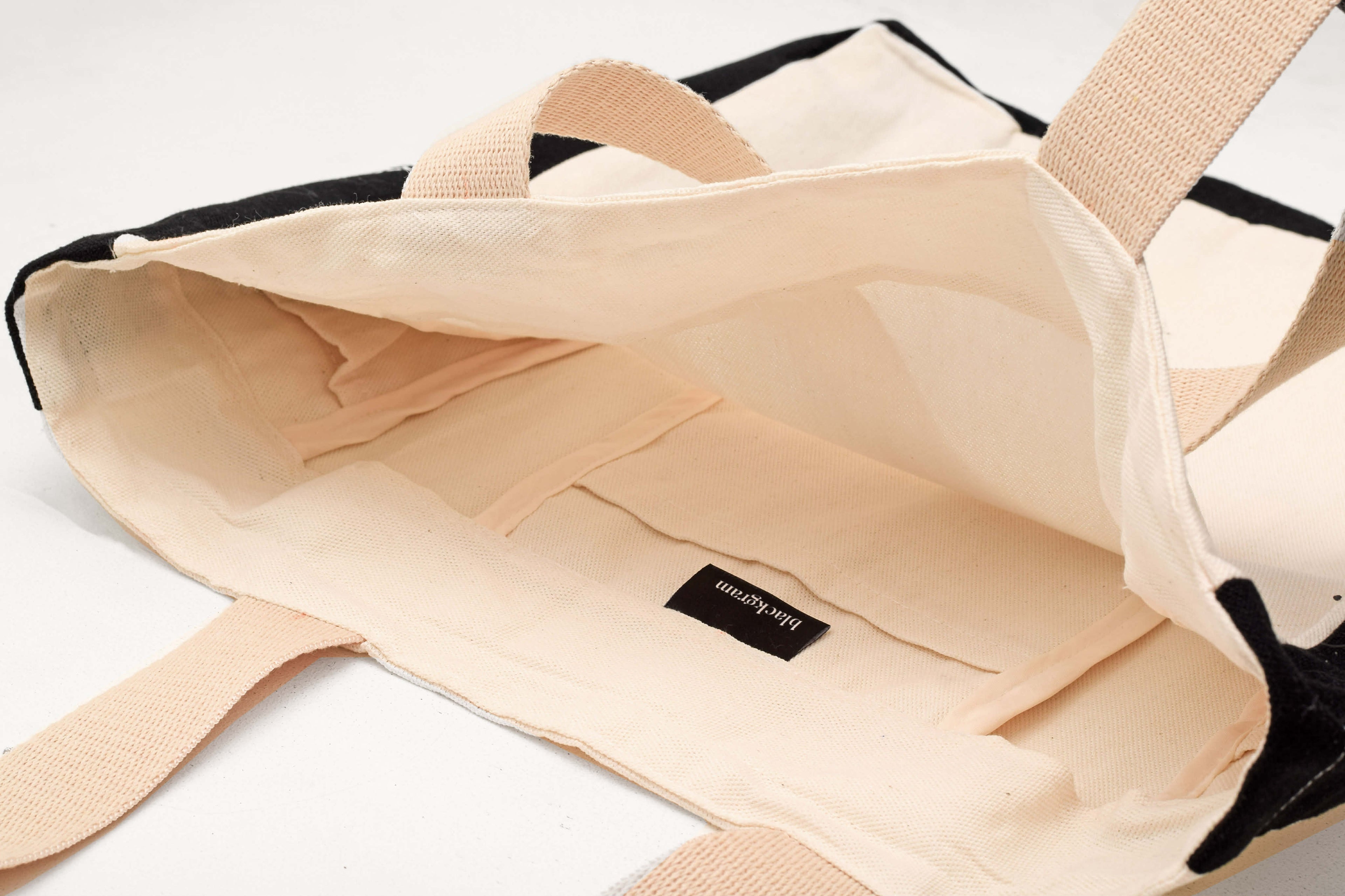 Blackgram Open Top Canvas Tote Bag Bold Print