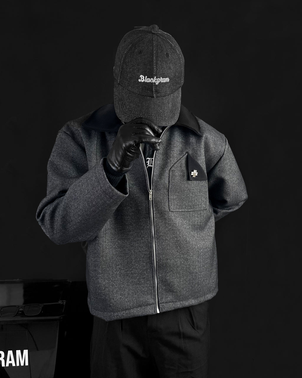 Blackgram Zippered Herringbone Jacket