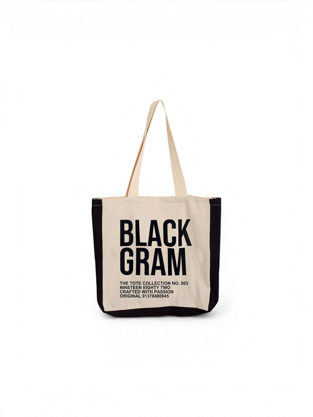 Blackgram Open Top Canvas Tote Bag Bold Print