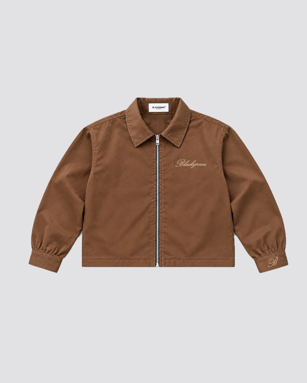 Blackgram Embroidered Zippered Long Sleeve - Mocha