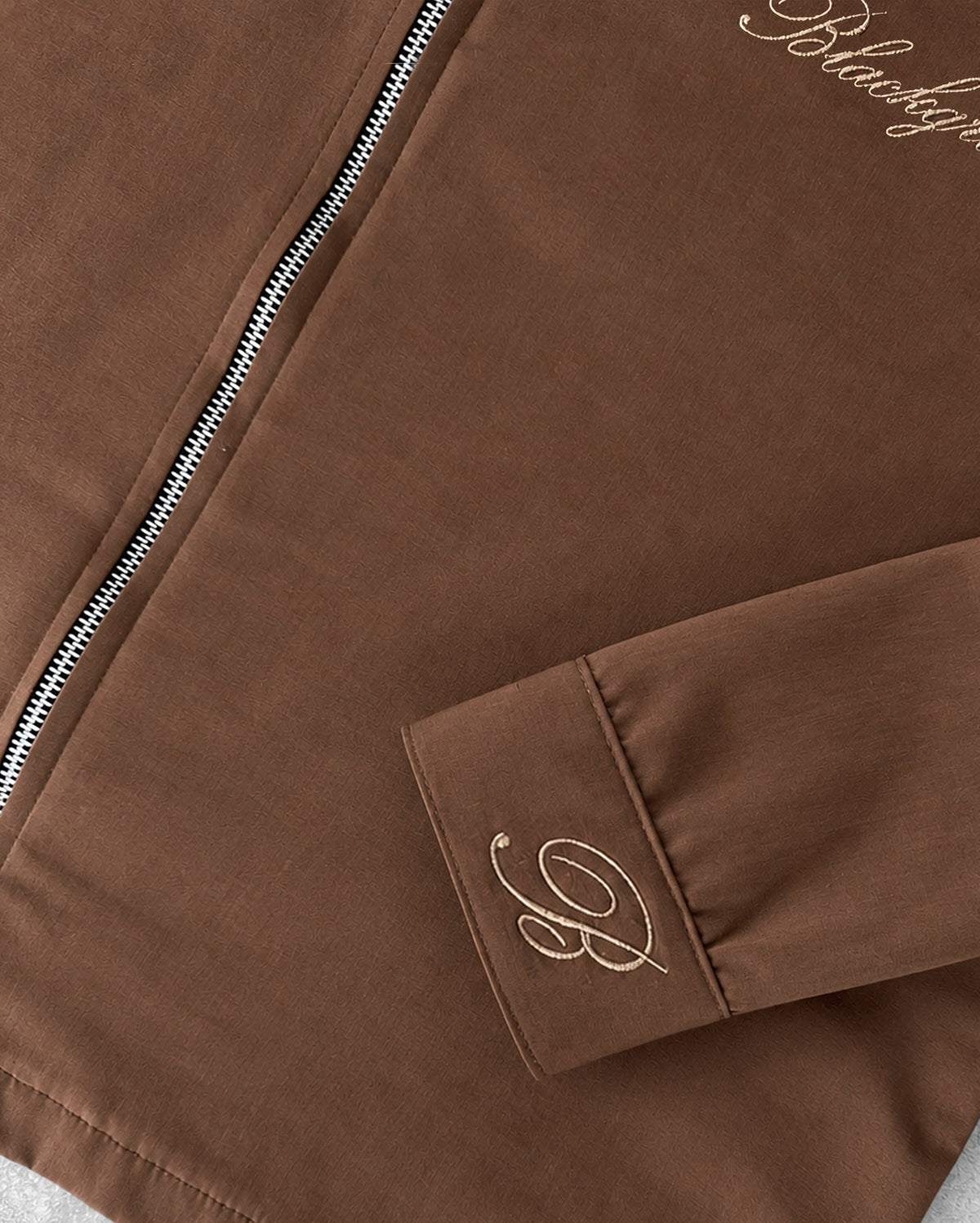 Blackgram Embroidered Zippered Long Sleeve - Mocha