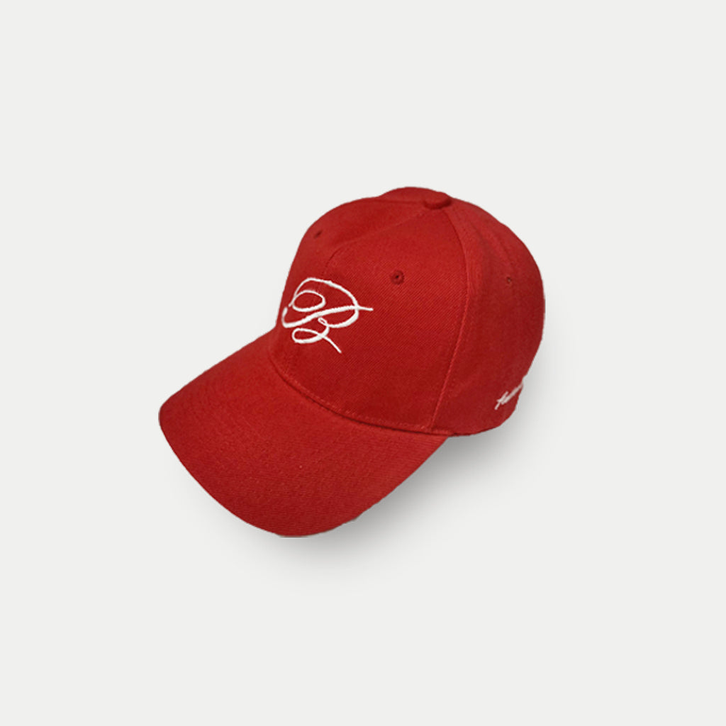 Embroidered Script Cap - Bright Red