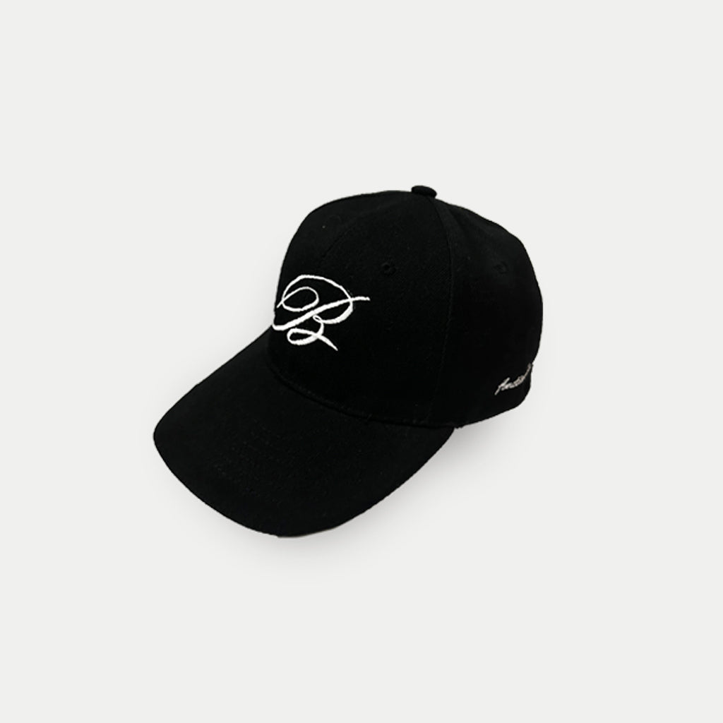 Embroidered Script Cap - Jet Black