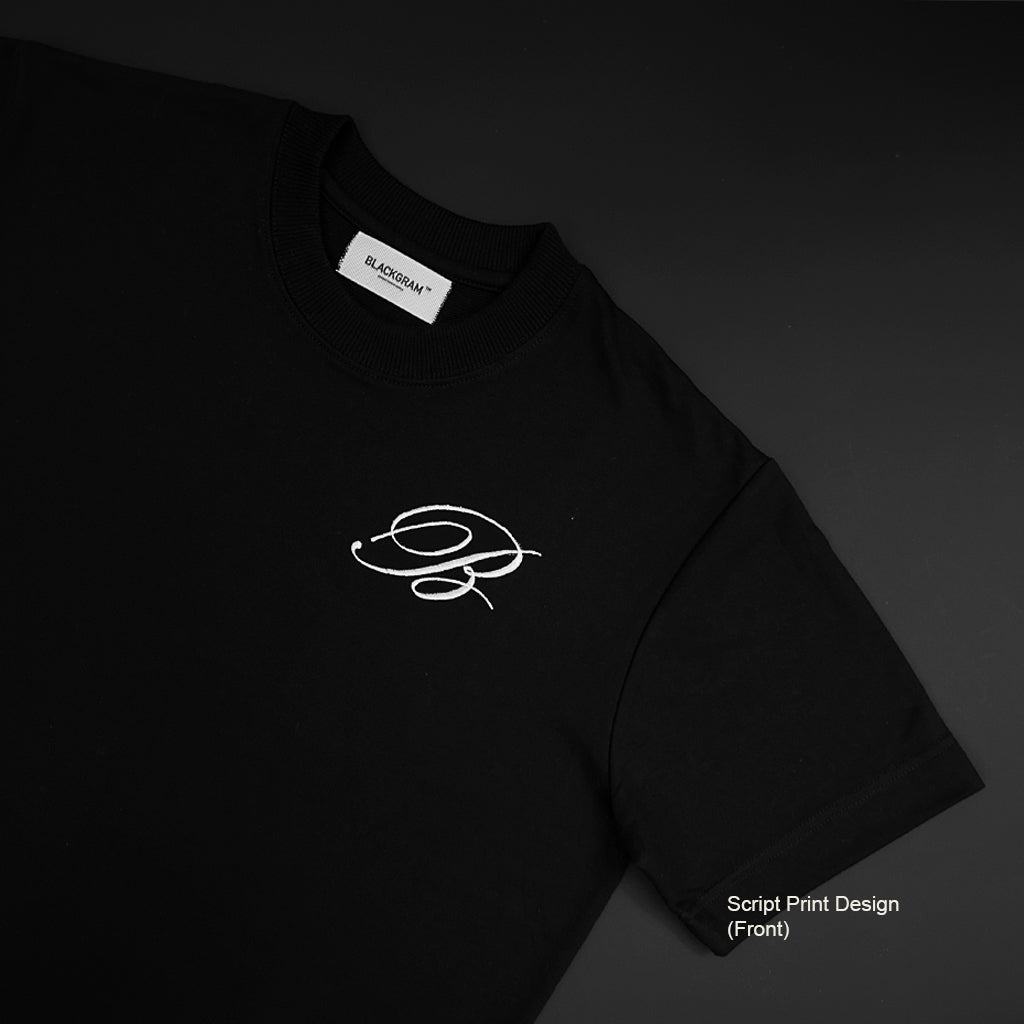 Embroidered Script Boxy Cropped Heavyweight Tee