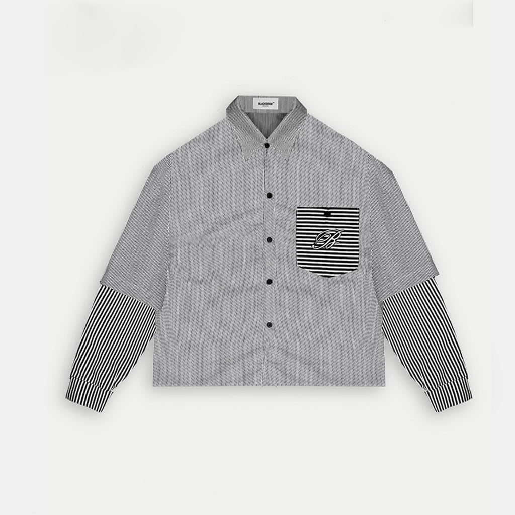 Blackgram Striped Button Down Double Sleeve