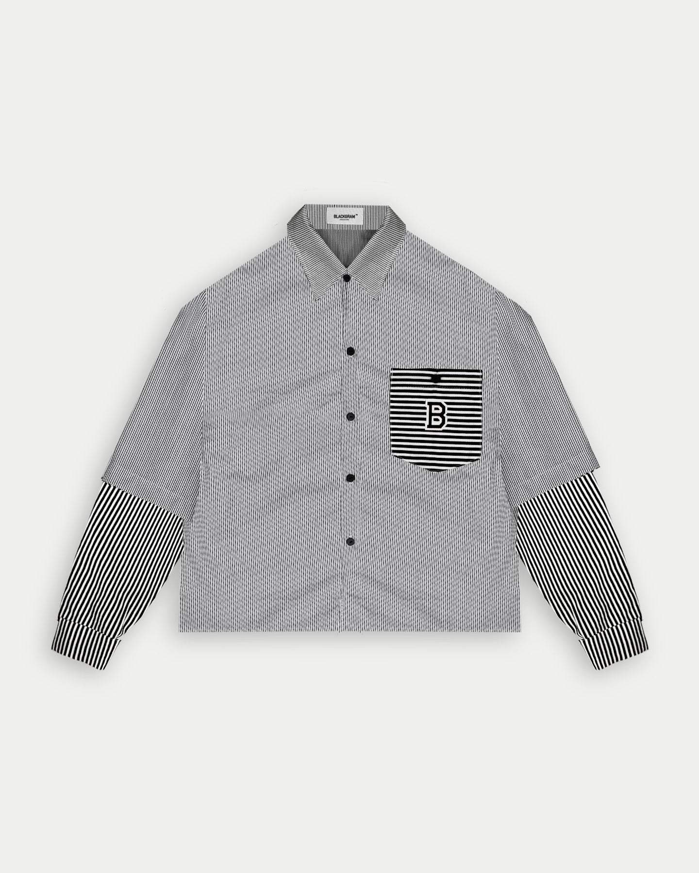 Blackgram Striped Button Down Double Sleeve