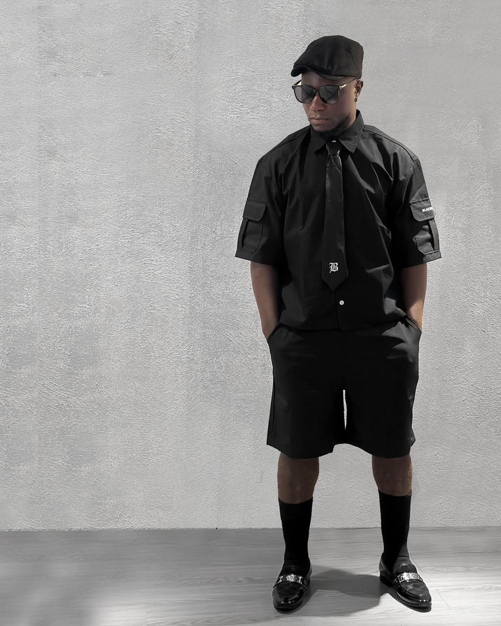 Button Down Cropped Boxy Shirt Sleeve Pocket