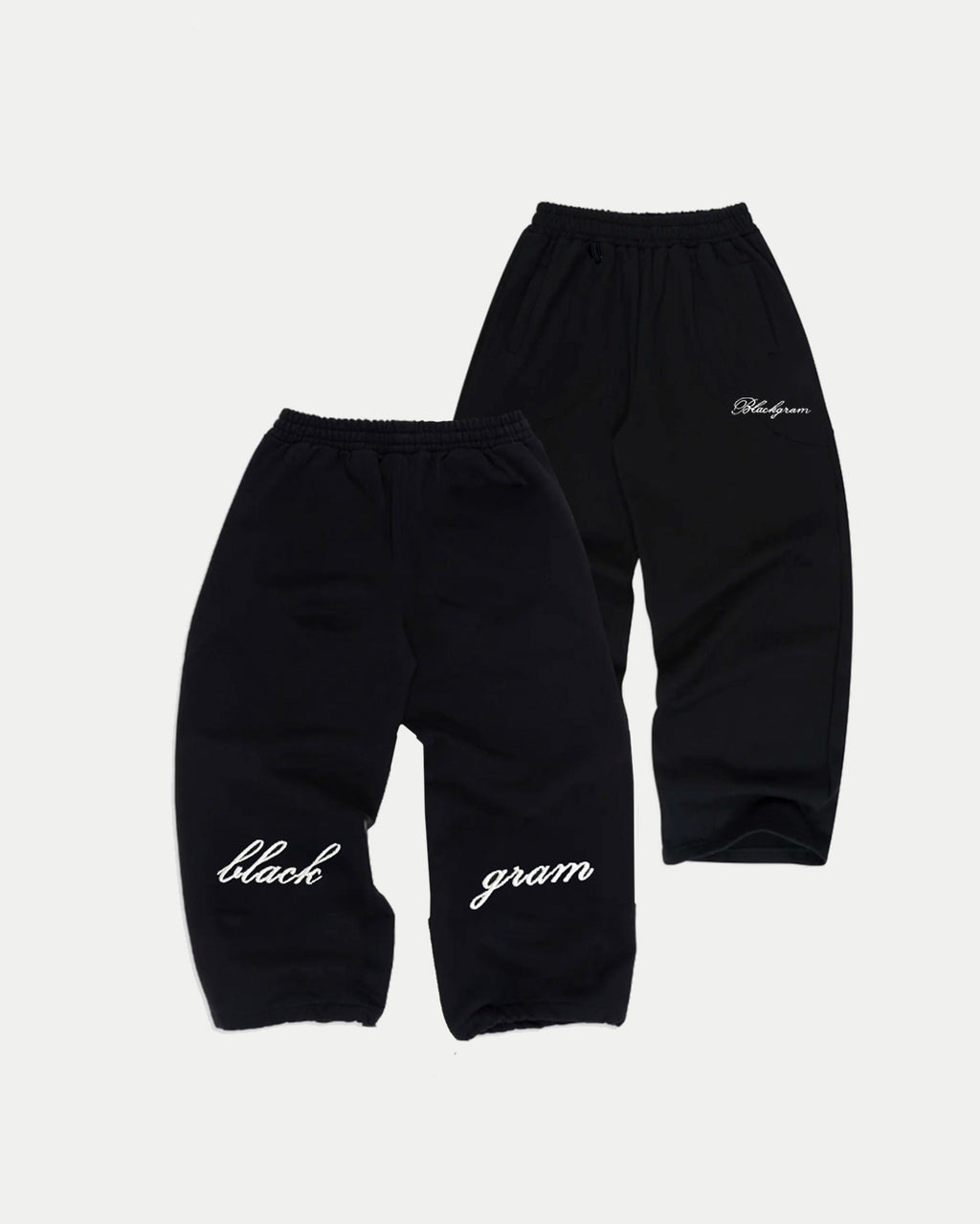 Embroidered Script Wide Leg Sweatpants