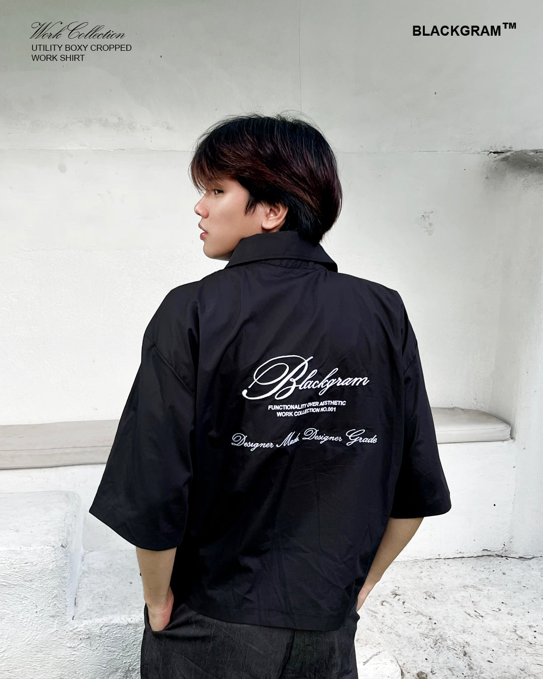Button Down Work Shirt Embroidered Script