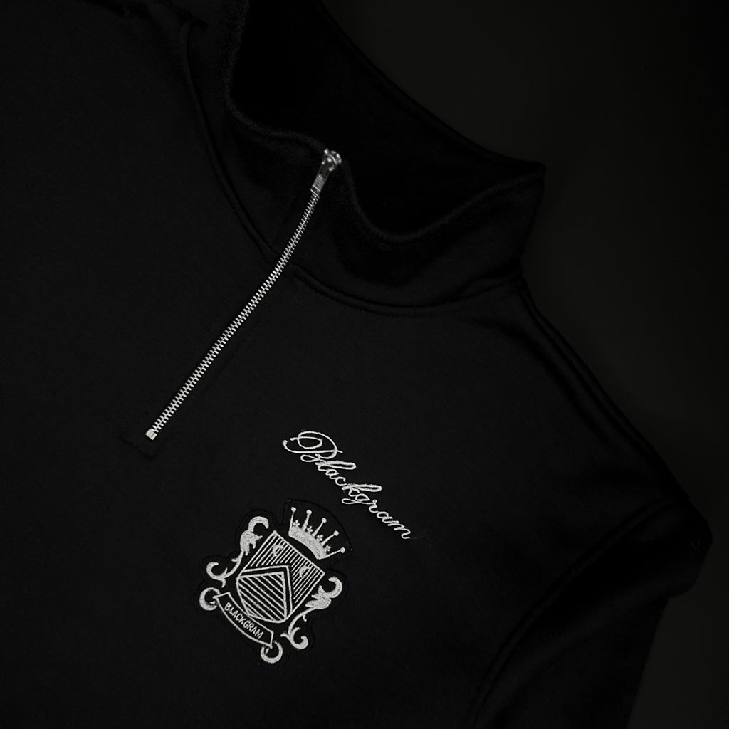 Blackgram Embroidered Half Zip Sweatshirt
