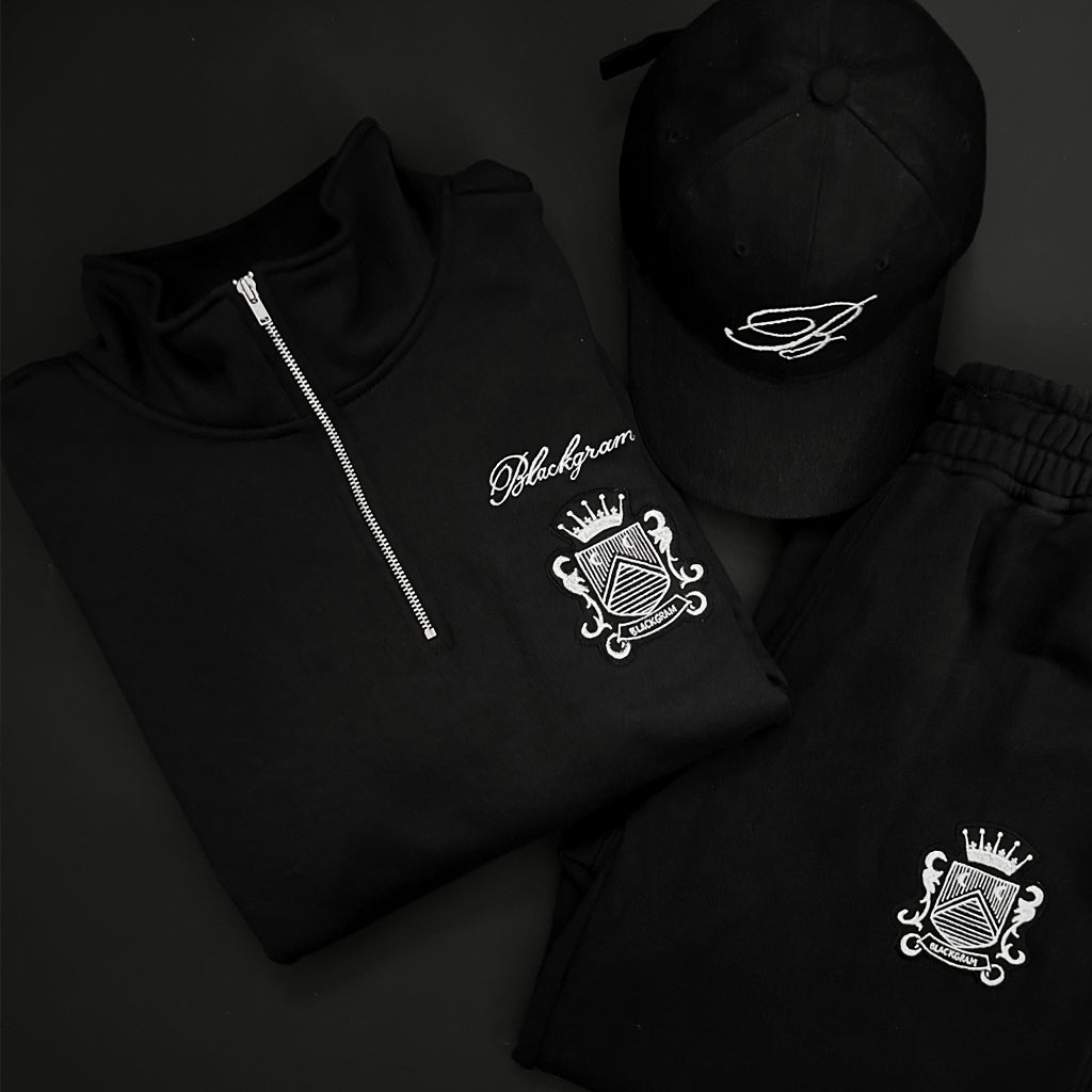 Blackgram Embroidered Half Zip Sweatshirt