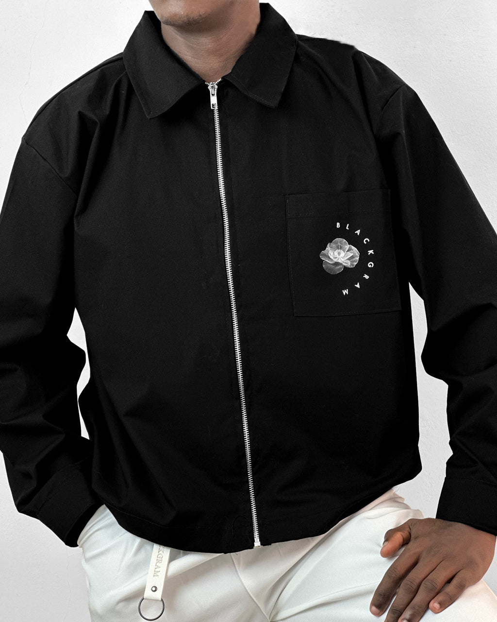 Blackgram Zippered Long Sleeve - Moon Print