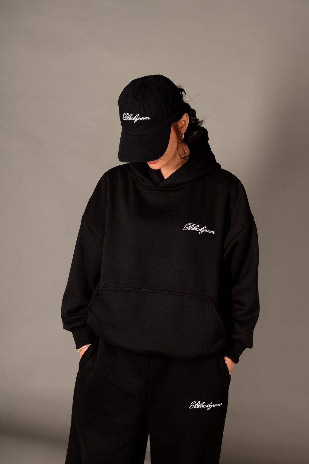 Boxy Cropped Hoodie Signature Embroidered Logo