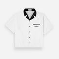 Minimal Work Shirt in White/Black | Embroidered Logo