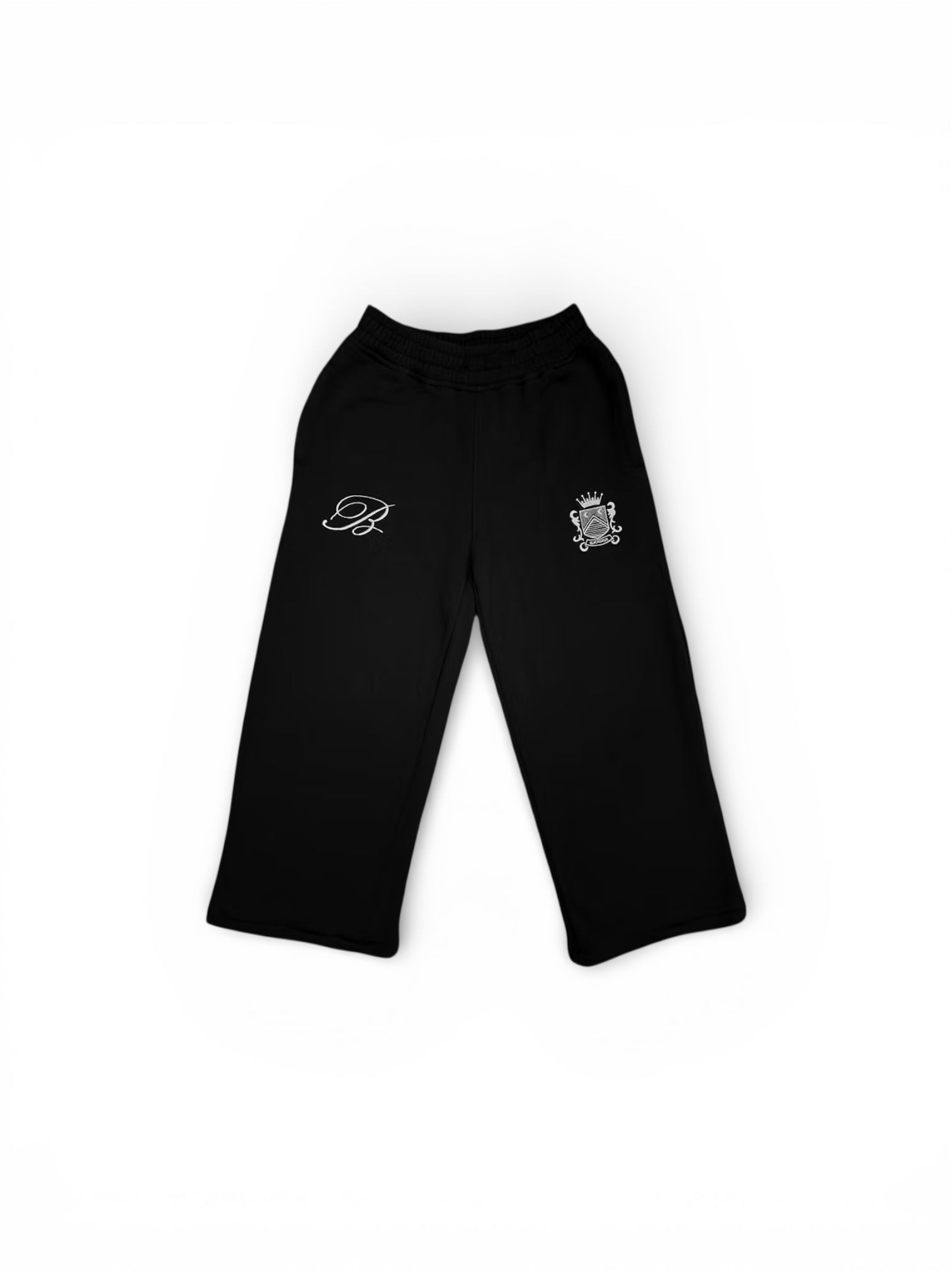 Embroidered Patch Wide Leg Sweatpants