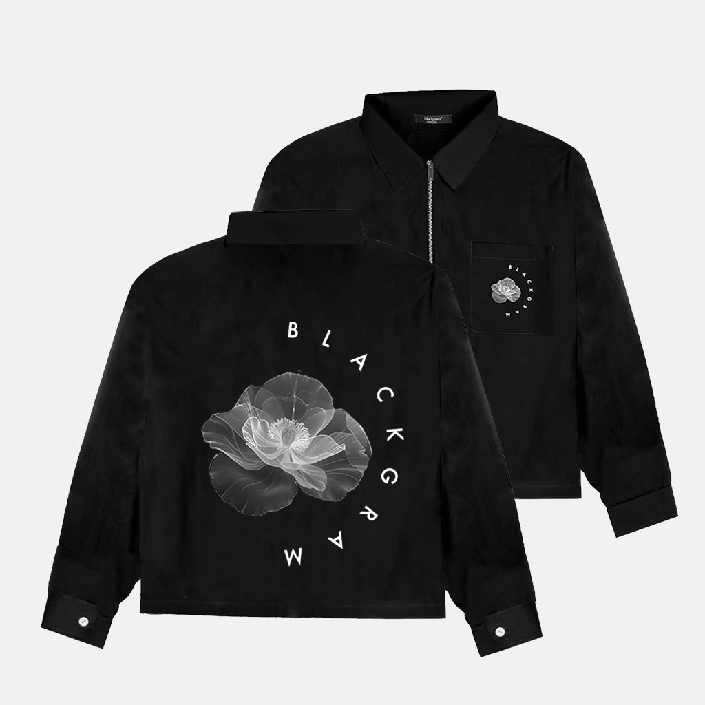 Blackgram Zippered Long Sleeve - Moon Print