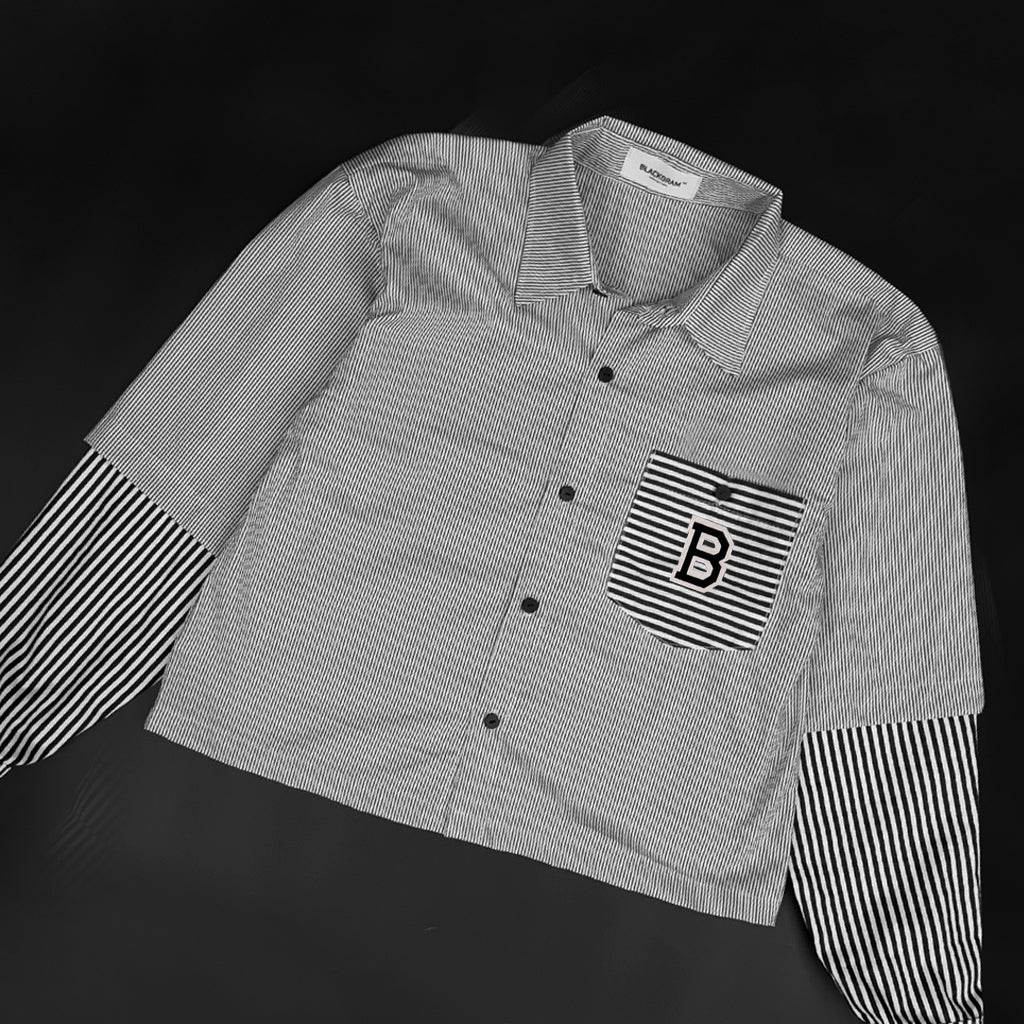 Blackgram Striped Button Down Double Sleeve