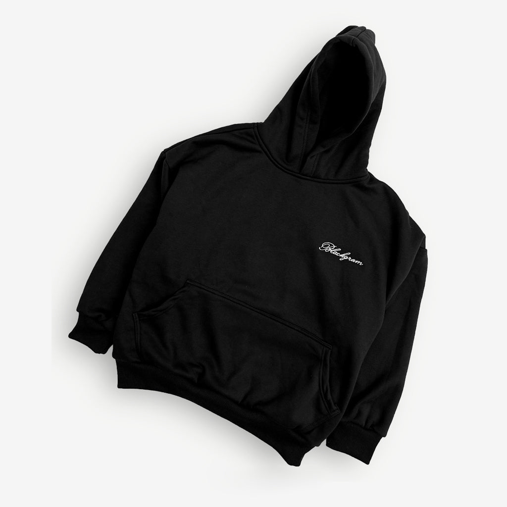 Boxy Cropped Hoodie Signature Embroidered Logo