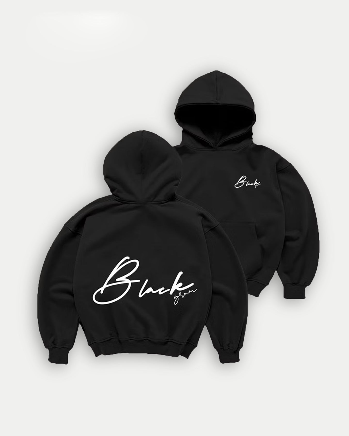 Boxy Cropped Script Print Hoodie