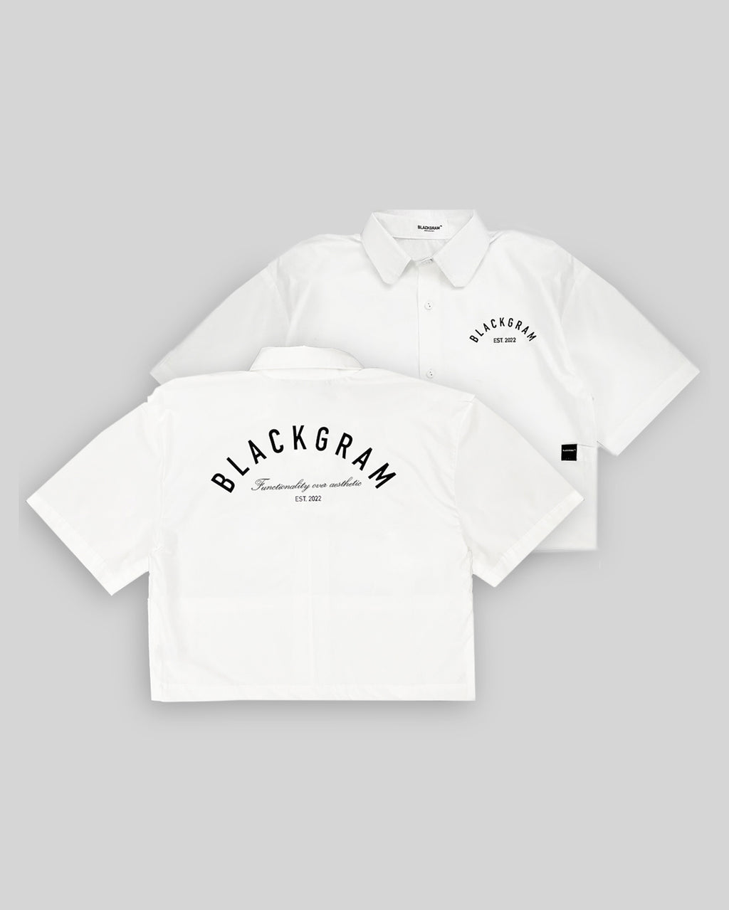 Utility Boxy Cropped Work Shirt in White