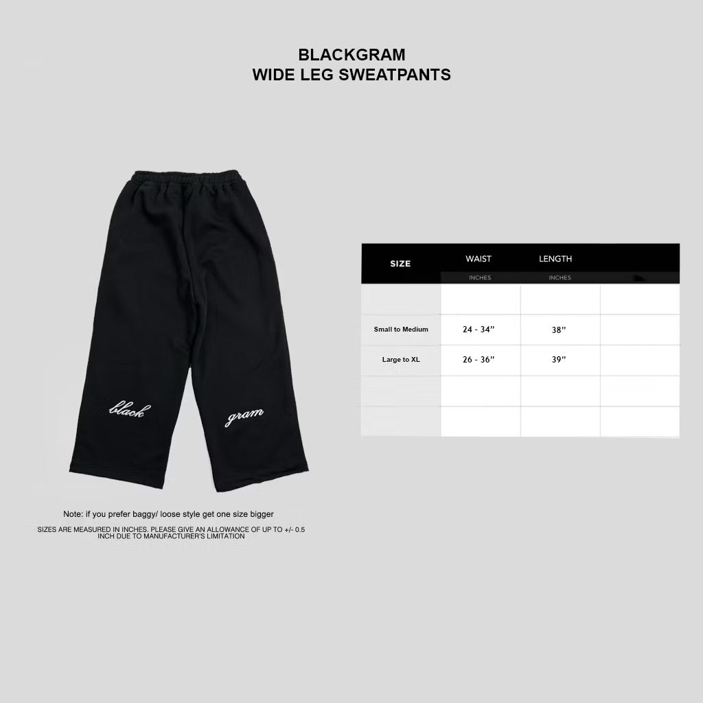 Embroidered Patch Wide Leg Sweatpants