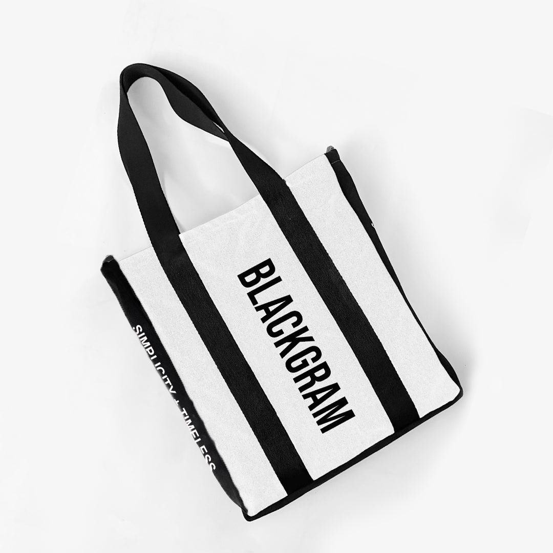 Zippered Tote Bag - Bold Print