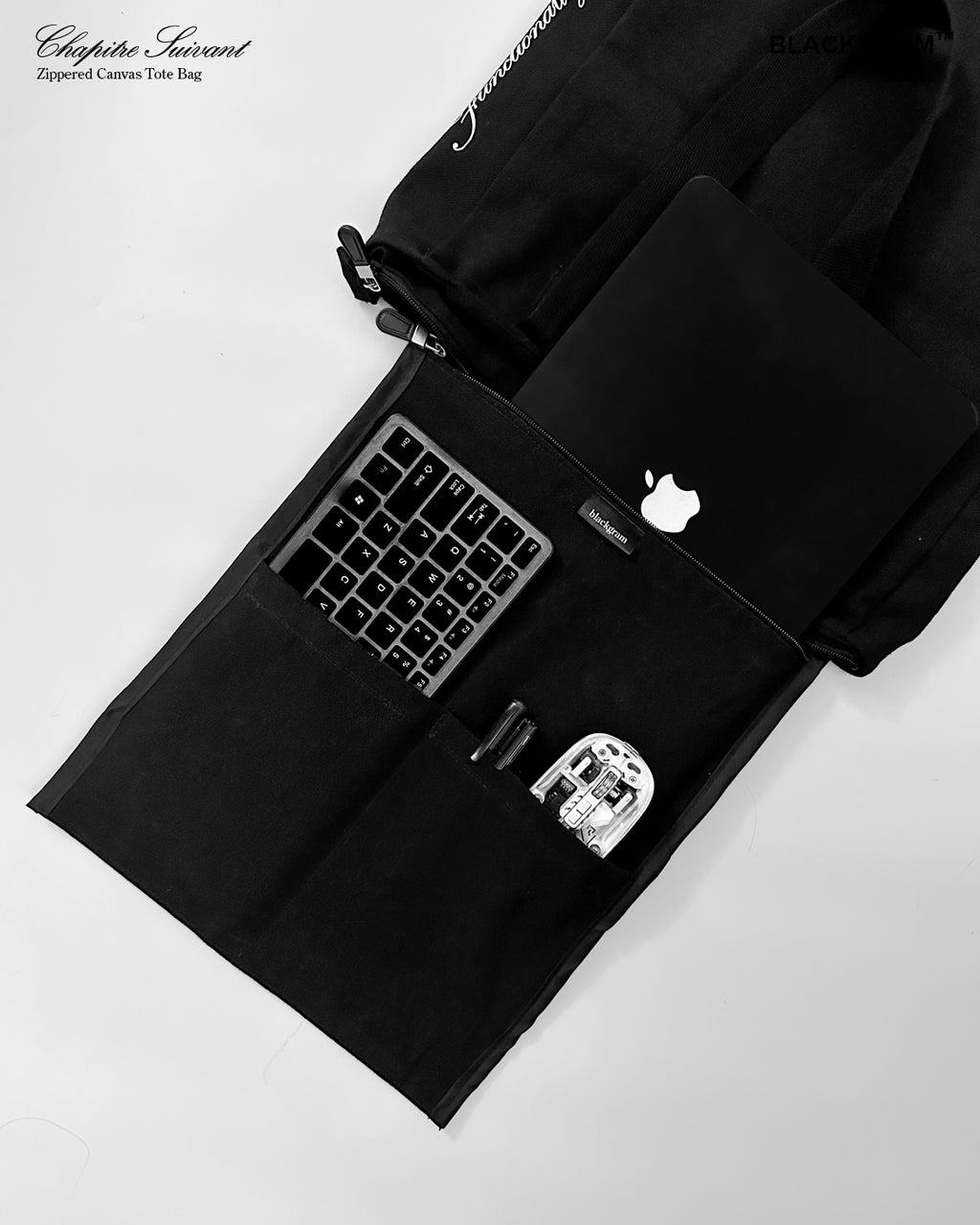 Zippered Tote Bag - Alphanumeric